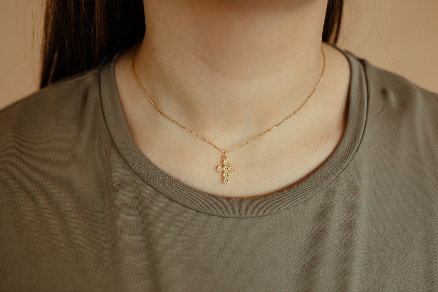 Flora Cross Necklace