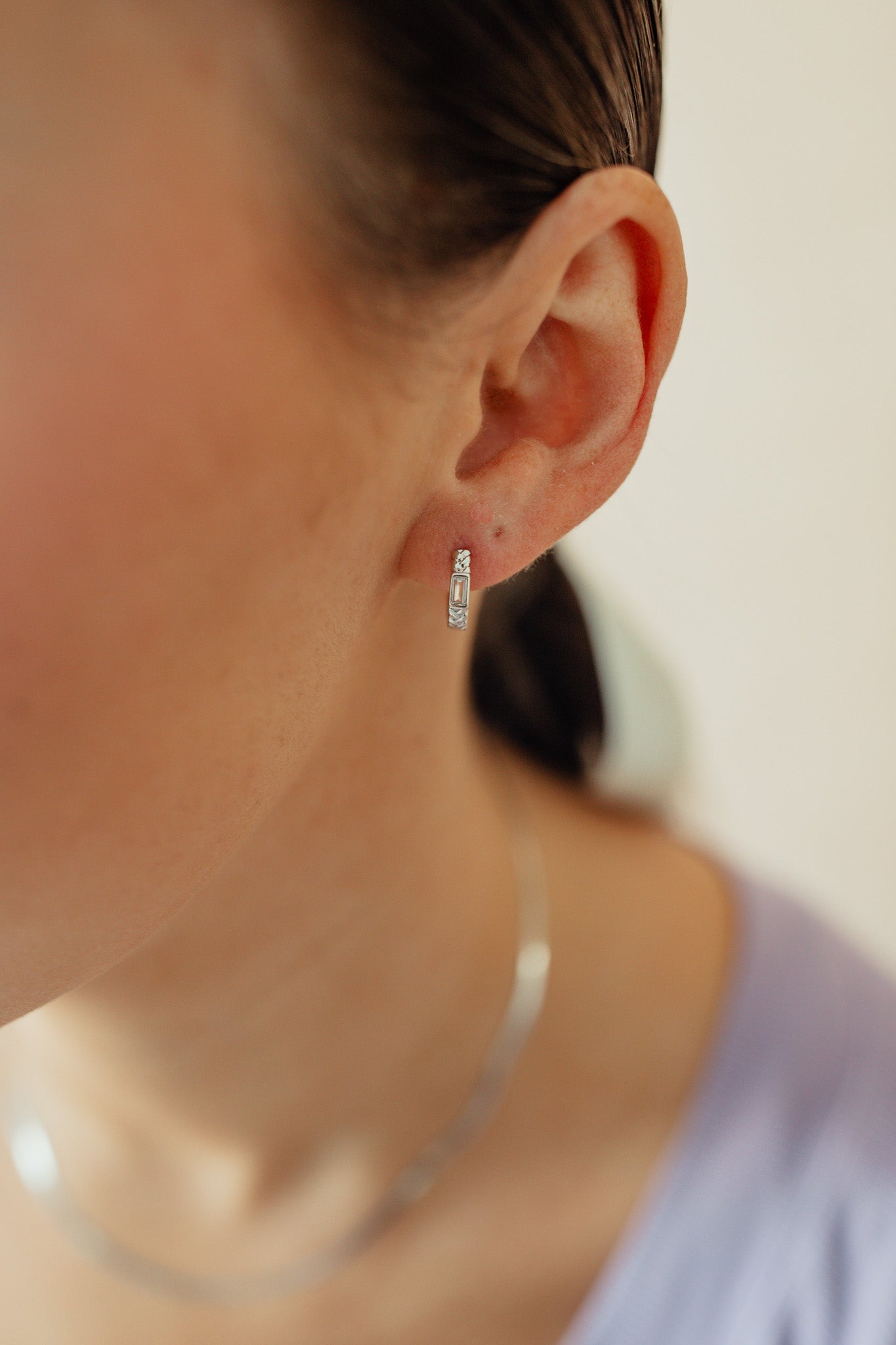 Emerald Hoop Silver