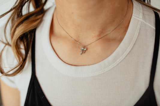 Silver Bow Necklace